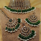 Gold Emerald Green Kundan Pearl Choker Set