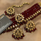 Exquisite Maroon Rare Zircon Jewellery Choker Set.