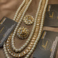 Kundun Gorgeous Primium Look Long Mala Jewellery Set With Pearl