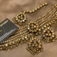 Kundan Champagne Gold Elegant Timeless Choker Earring tikka Necklace Set