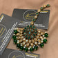 Tikka Emerald Green Antique Gold Kundan Maang Tikka