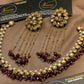 Royal Burgundy & Pearl Kundan Bridal Jewellery Set