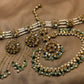 Kundan Champagne Gold Pearl Elegant Timeless Classy Necklaces Sheesh Patti Earring Set
