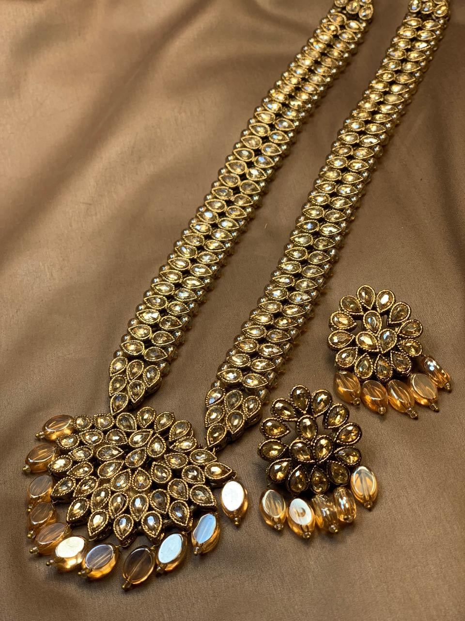 Champagne Kundan Statement Mala Set