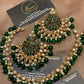 Emerald Green Antique Gold Kundan Jewellery Set