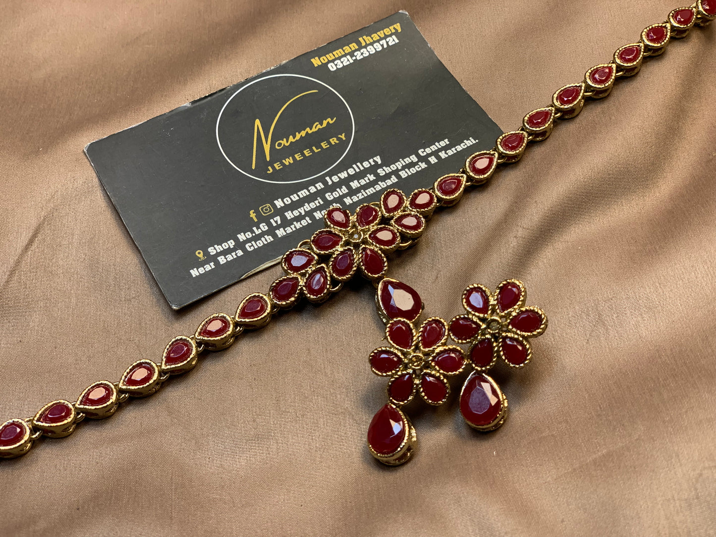 Ruby Elegance Necklace & Earrings Set