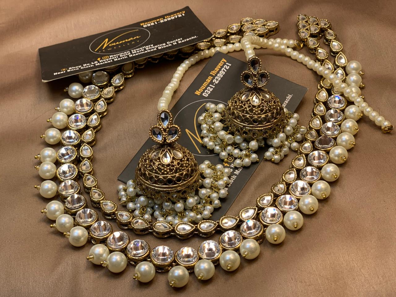 Kundan Pearl Jhumka Set