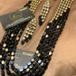 Exquisite Gorgeous Kundun Black Royal Look Mala Earrings Jewellery Sets.