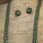 Elegant Emerald Stone 2 layers Long Mala Simple Set