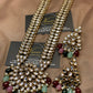 Kundan Multi-Beads Long Mala Pandant Dholna Set