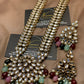 Kundan Multi-Beads Long Mala Pandant Dholna Set