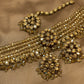 Kundan Champagne Gold Elegant Timeless Choker Earring tikka Necklace Set