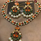 Multicolor Kundan Pearl Necklace Set