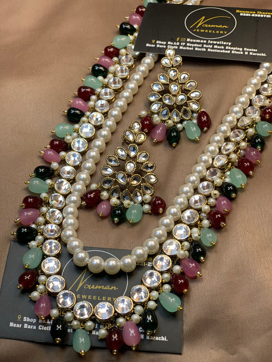 Kundan Multi-Beads Long Mala Set