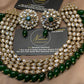 4-Layer Emerald Green Kundan Statement Necklace Set