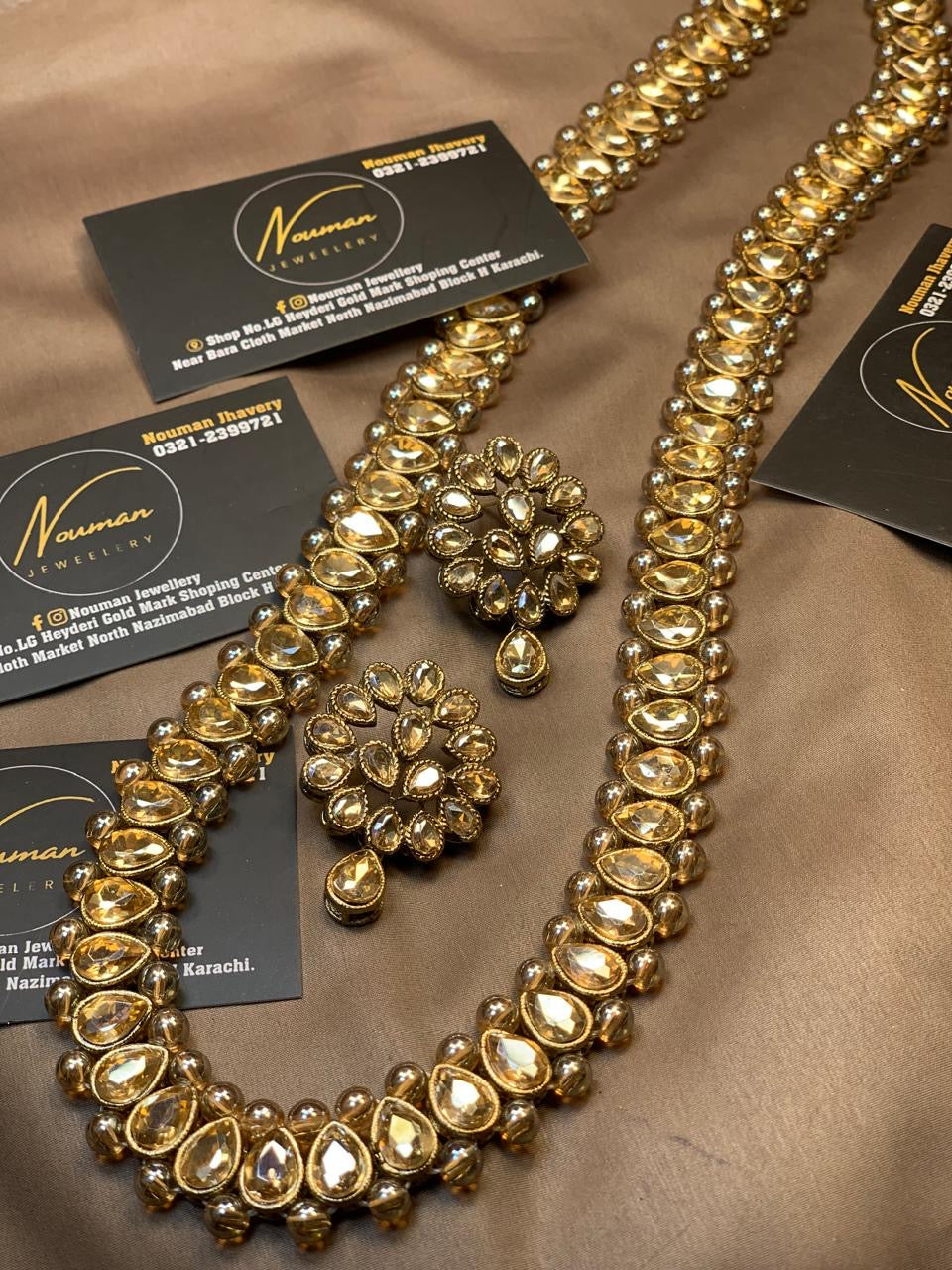 Champagne Zircon Long Maala Set