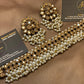 Champagne Kundan Gold Pearl Necklace Set