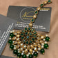 Tikka Emerald Green Antique Gold Kundan Maang Tikka