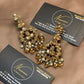 Exquisite Zircon Champagne Pearl Statement Jewellery Earrings