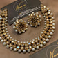 Gold Look Kundan Pearl Necklace Set