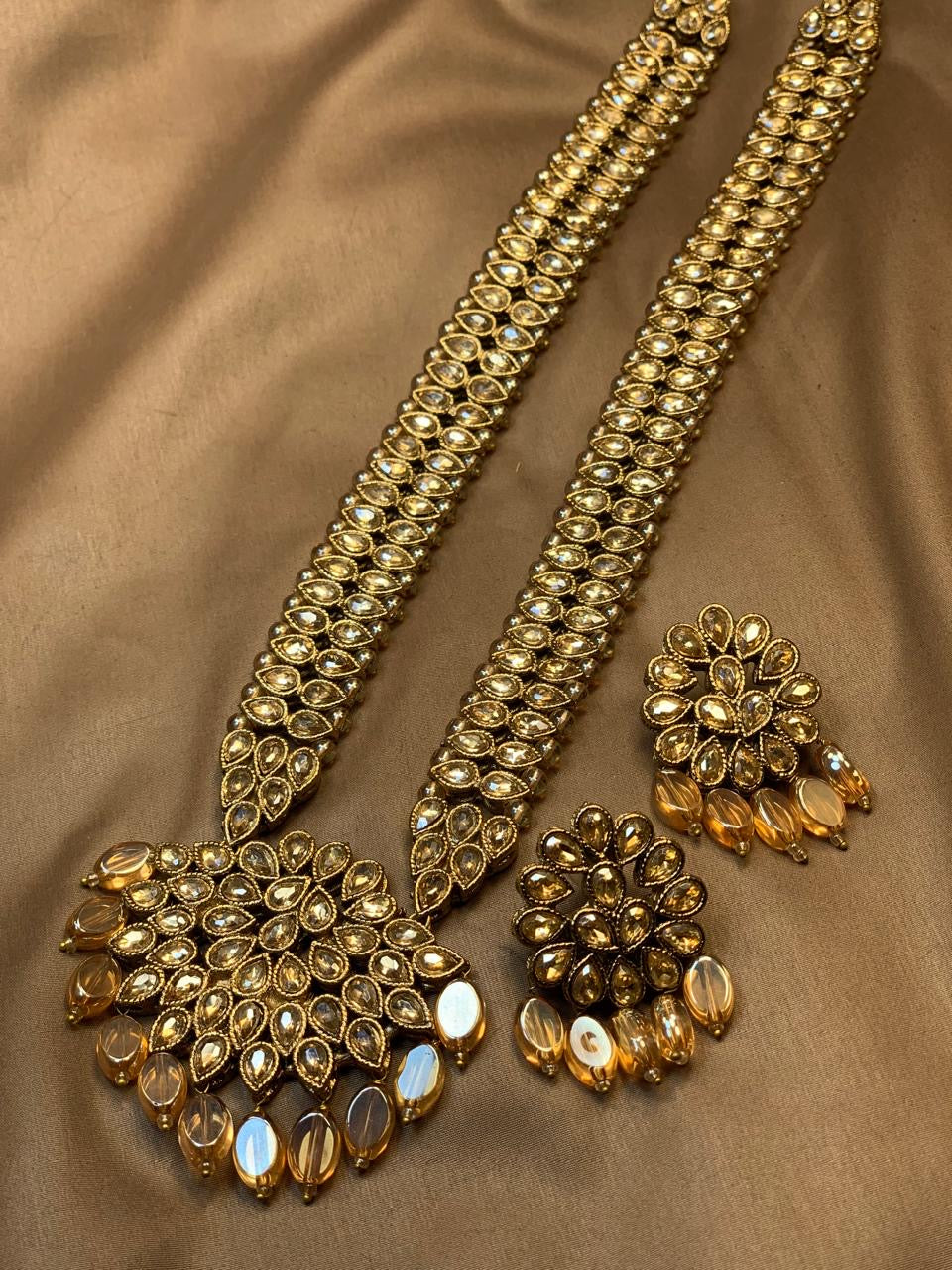 Champagne Kundan Statement Mala Set