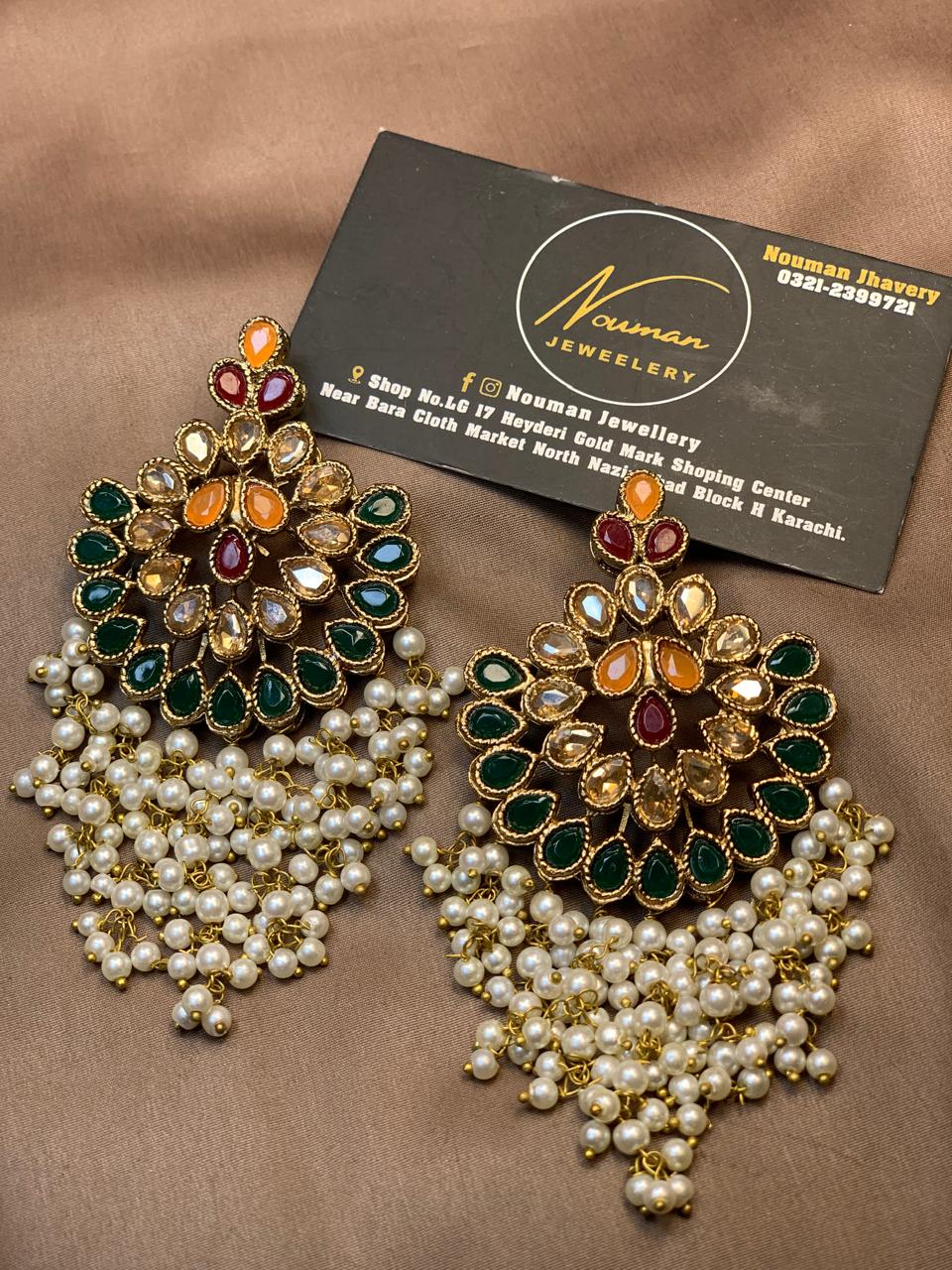 Royal Kundan Pearl Jhalar Earrings